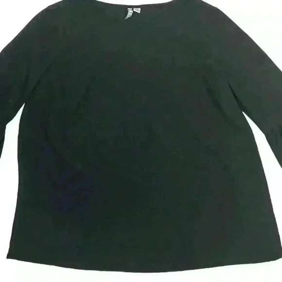 Elle Women's Black Bell Sleeve Top 3/4 Sleeve Blouse Size M Casual - Picture 5 of 10